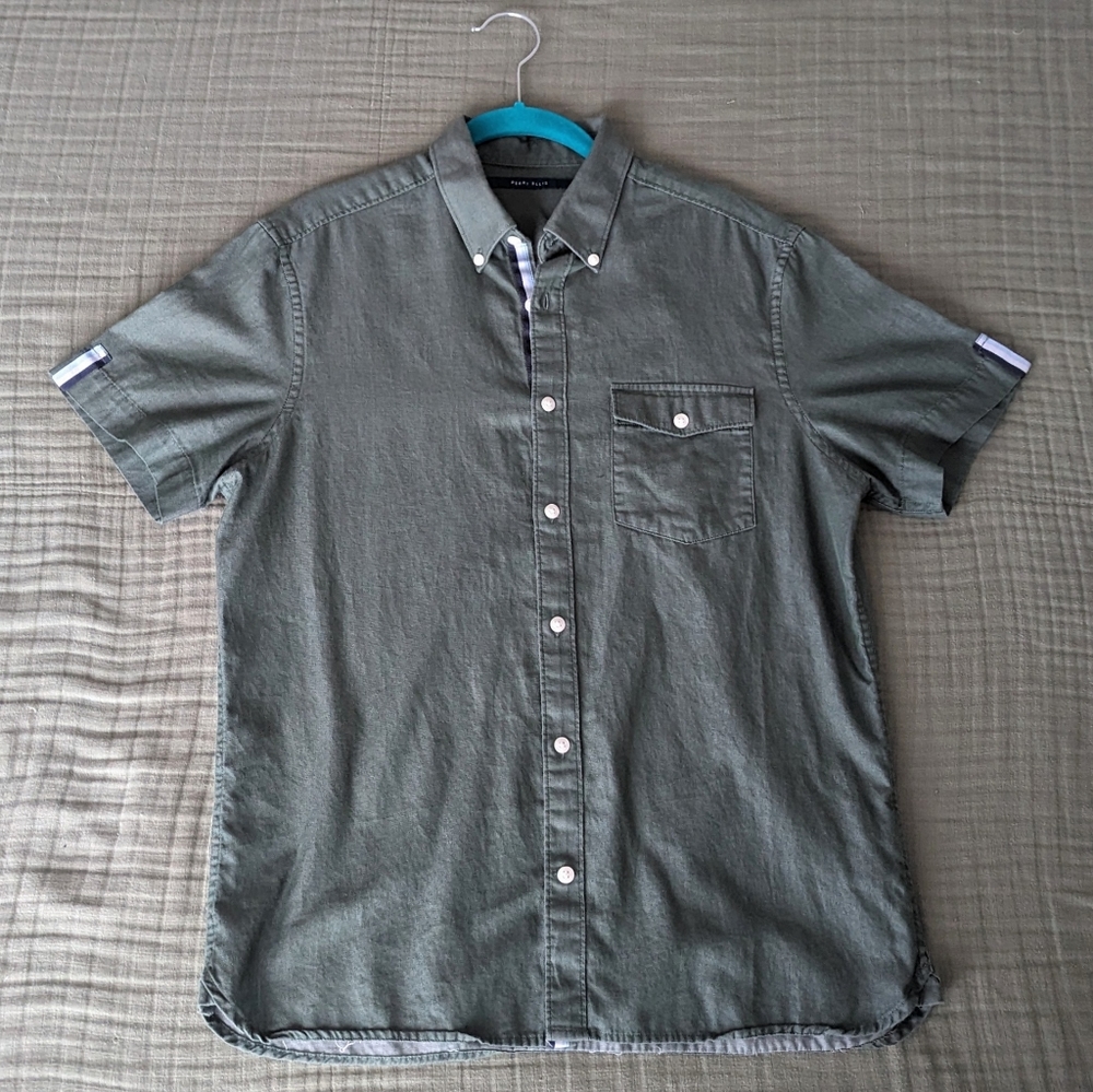 Perry Ellis Short Sleeve Men's Polo Shirt Gray - Medium